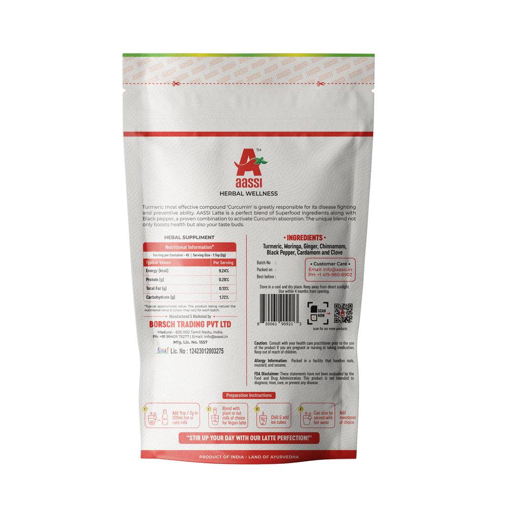 Aassi Moringa Turmeric Latte 100 gms