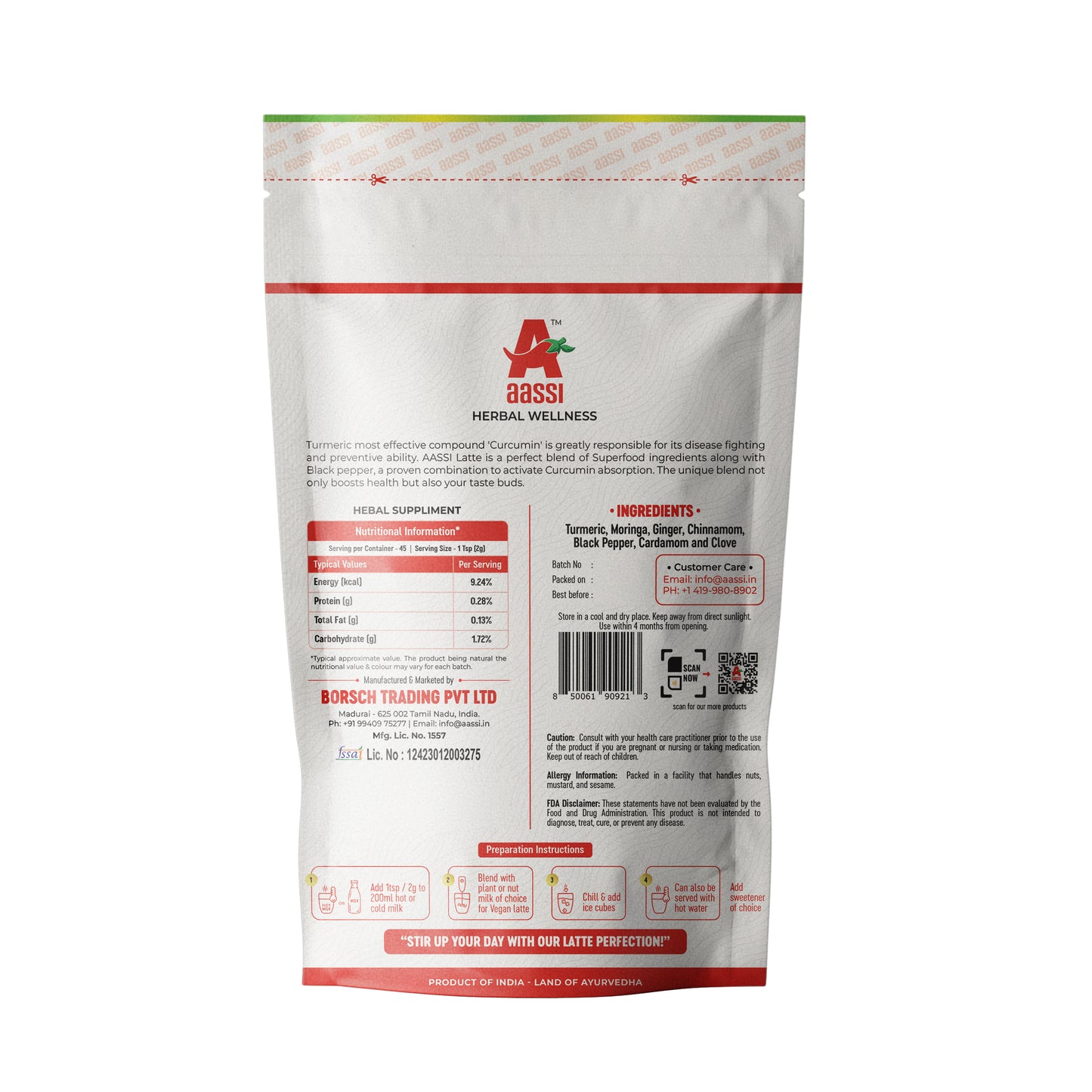 Aassi Moringa Turmeric Latte 100 gms